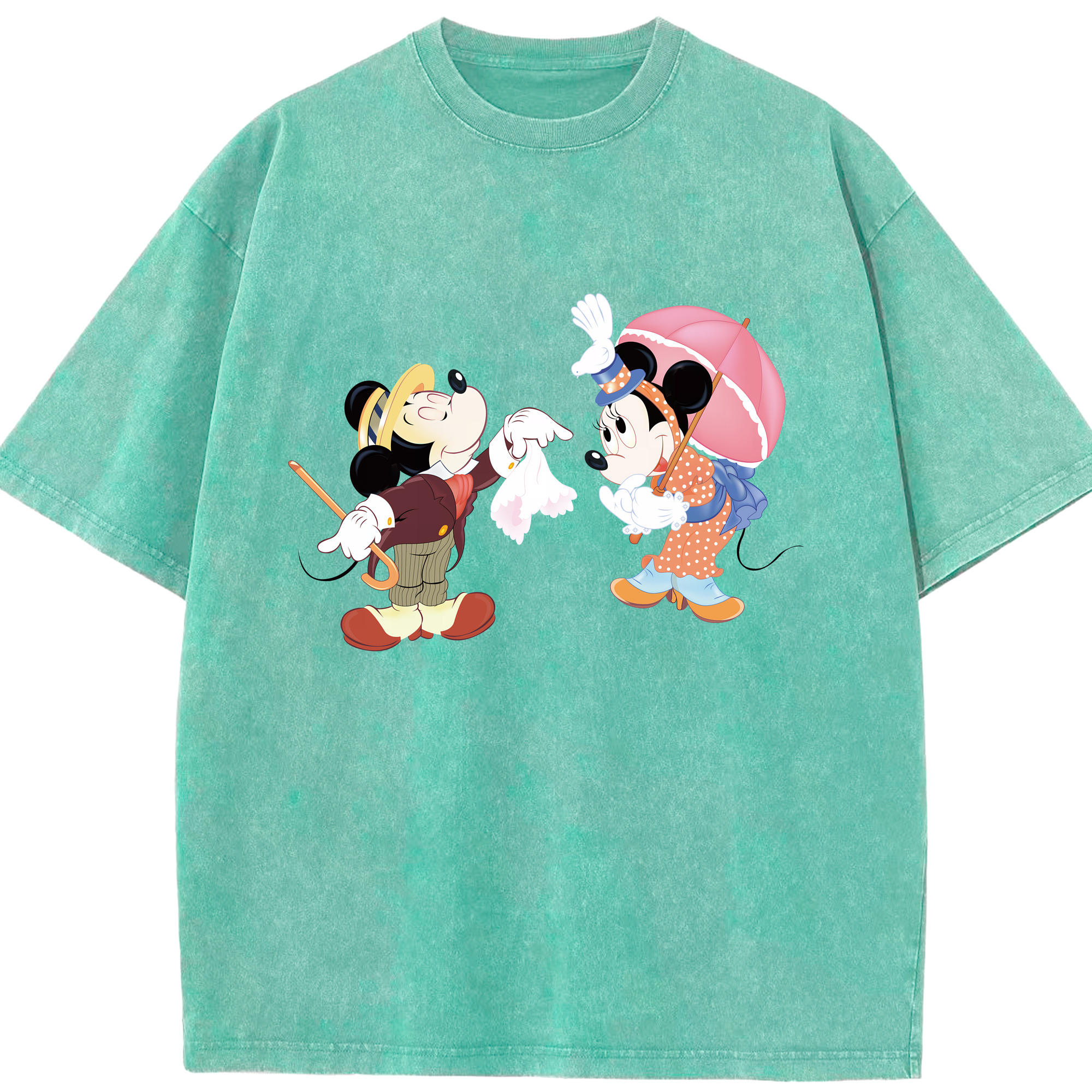 （画像用） ミッキーマウス Mickey Mouse 綿100% ヴィンテージ風 半袖Tシャツ（フロントプリント）